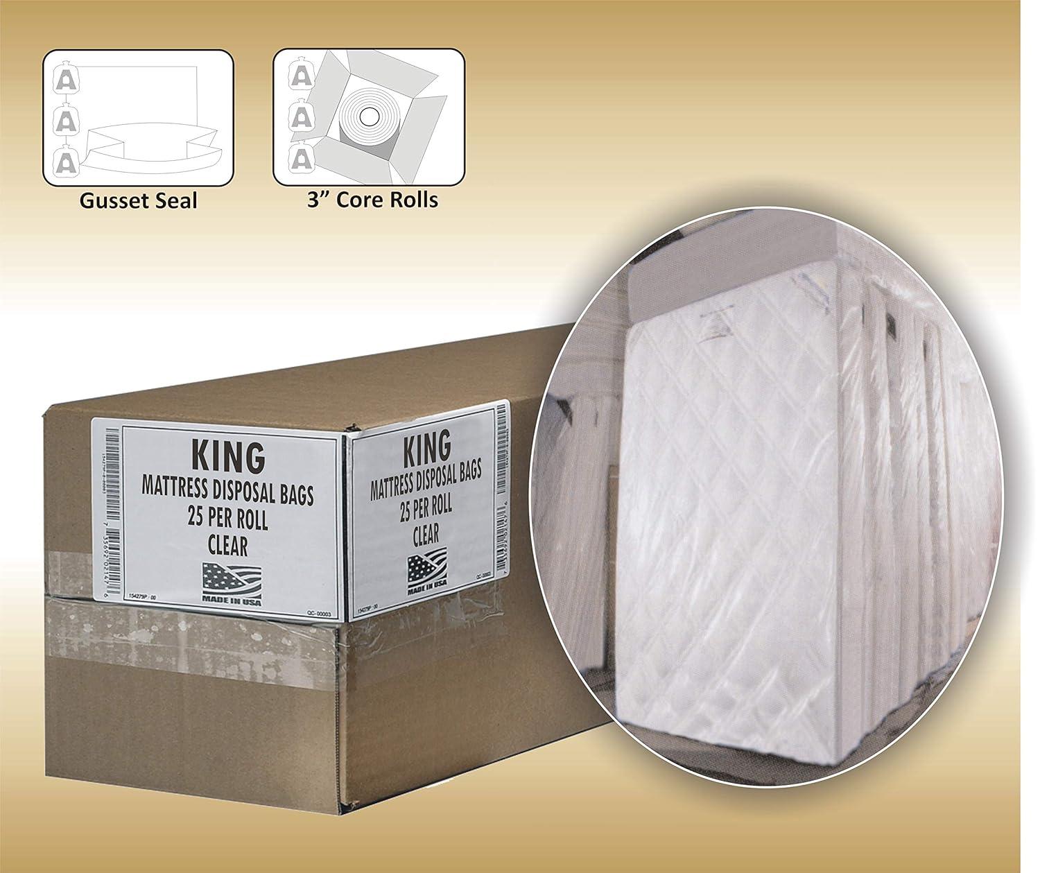 image:imageAluf Plastics High Performance 30 MIL eq Clear Mattress King Bag 90 x 95 Pack of 25