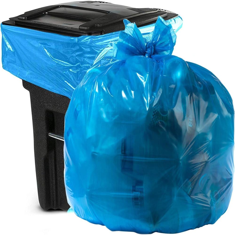 image:imageAluf Plastics 55 Gallon Blue Trash bags for Rubbermaid Brute  Pack of 100  Garbage or Recycling bags 38 x 55 12 equivalent MIL  For Industrial Home Contractor