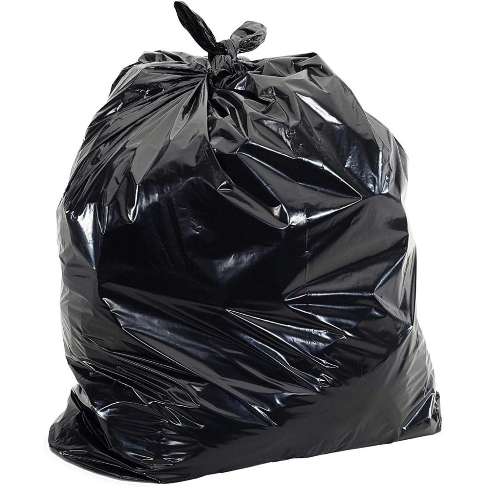 image:imageAluf Plastics 5560 Gallon 1 MIL Black Heavy Duty Garbage Bags  38 x 58  Pack of 400  For Contractor Industrial Healthcare amp Municipal