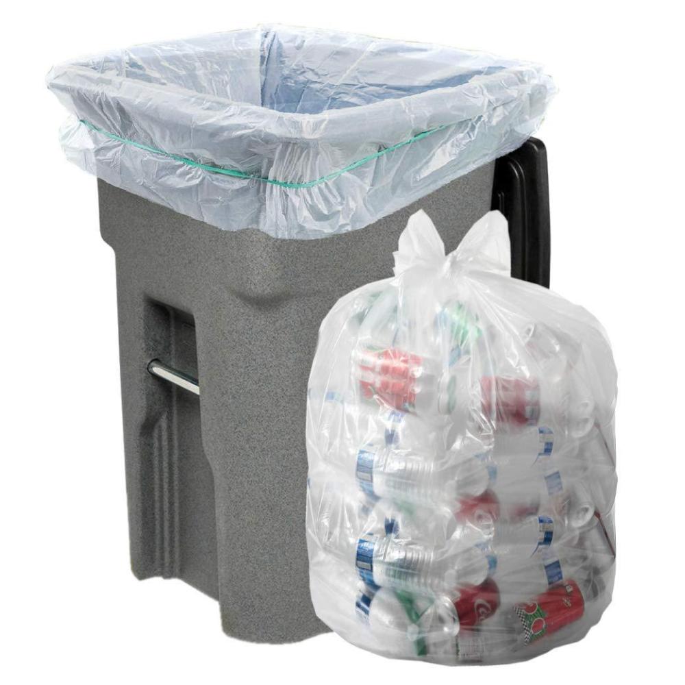 image:imageAluf Plastics Heavy Duty 95 96 Gallon Clear Trash Bags  Pack of 32 15 MIL  61 x 68 Industrial Garbage Bags Premium Quality Can Liners for Recycling Bottles Cans Contractors