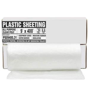 Aluf Plastics 6 MIL Thick Extra Strong Heavy Duty Fire Retardant Clear All Purpose Vapor and Moisture Barrier Sheet Tarp/Drop Cloth – 20″ x 100′ – For Painting, Furniture, Carpet, & Contractor(Clear)