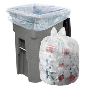 Aluf Plastics Heavy Duty 95 -96 Gallon Clear Trash Bags – (Pack of 32) 1.5 MIL – 61″ x 68″ Industrial Garbage Bags Premium Quality Can Liners for Recycling, Bottles, Cans, Contractors